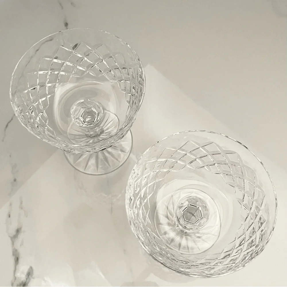 SET of 2 Crystal Dessert Coupes